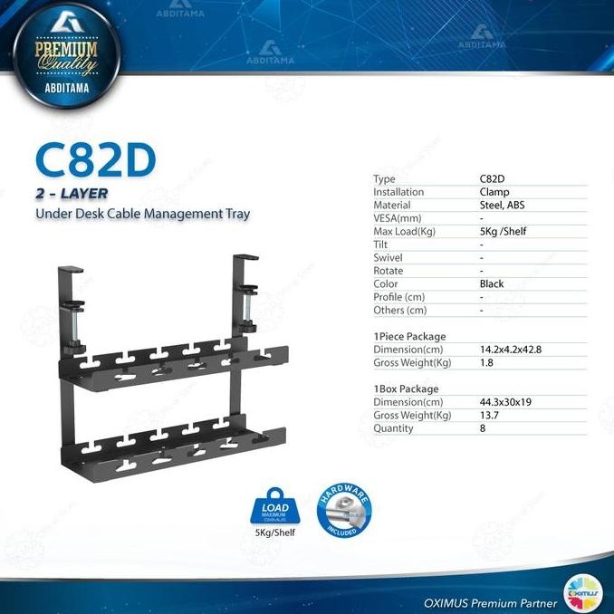 

Sale Oximus C82 C82D C82S Clamp-On Underdesk Cable Management Tray Bracket Storage Kabel Management Jepit Mudah Dipasang Dengan Penjepit Yang Kuat, Baki Ini Dengan Aman Menahan Kabel, Stopkontak, Dan Adaptor, Menjaga Semuanya Tetap Rapi Dan Tidak Terlihat