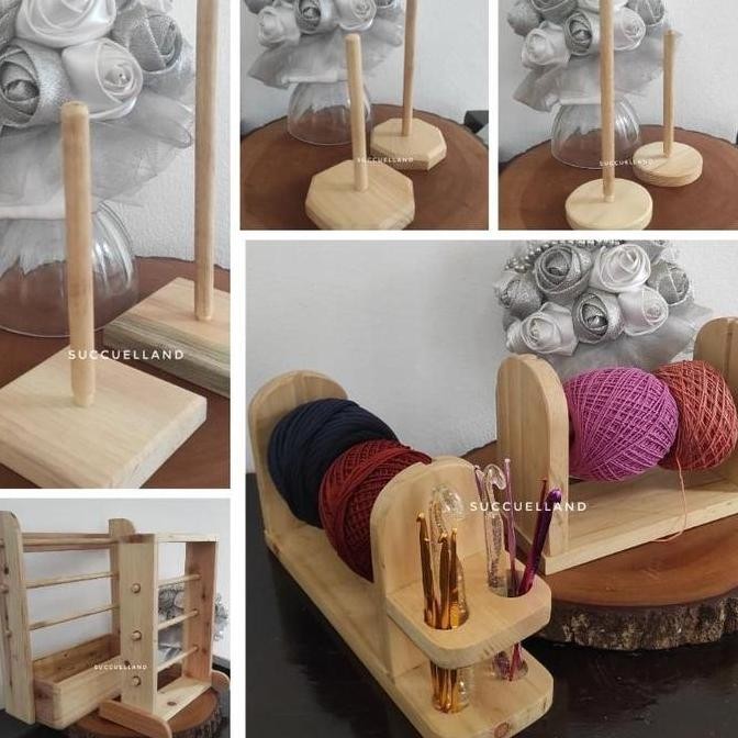 

Sale Yarn Holder Stand | Benang Hakpen Kayu | Ribbon Wood Holder | Tempat