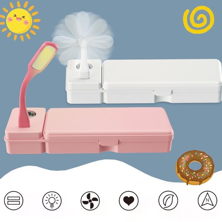 

Kotak Alat Tulis Multifungsi 3IN1 Kipas Angin/Lampu Meja Tempat Pensil / Kotak Pensil Kreatif