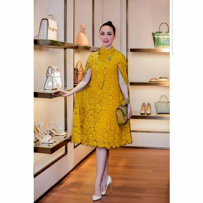 dress brokat XXL/dress pesta/baju brokat/baju pesta/resepsi/kondangan