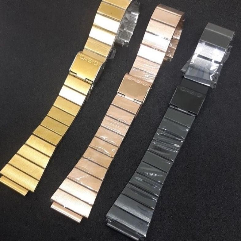 (Terbaru) Bracelet Rantai Tali Jam Casio F 91 F-91H W-217H AE 1000 AE 1200 Steinless Steel 18mm Prem