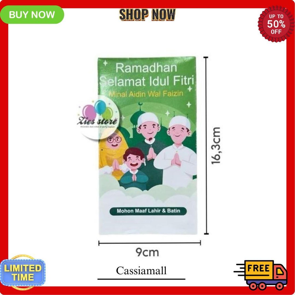 

[50Lembar] Amplop Lebaran Idul Fitri / Angpao Lebaran Box Mika Size L Original Produk
