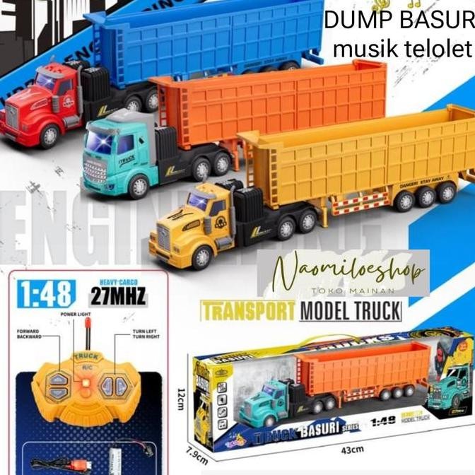 Diskon Truk panjang telolet rc Dump truk basuri TELOLET remot mainan mobil remote control dump truck