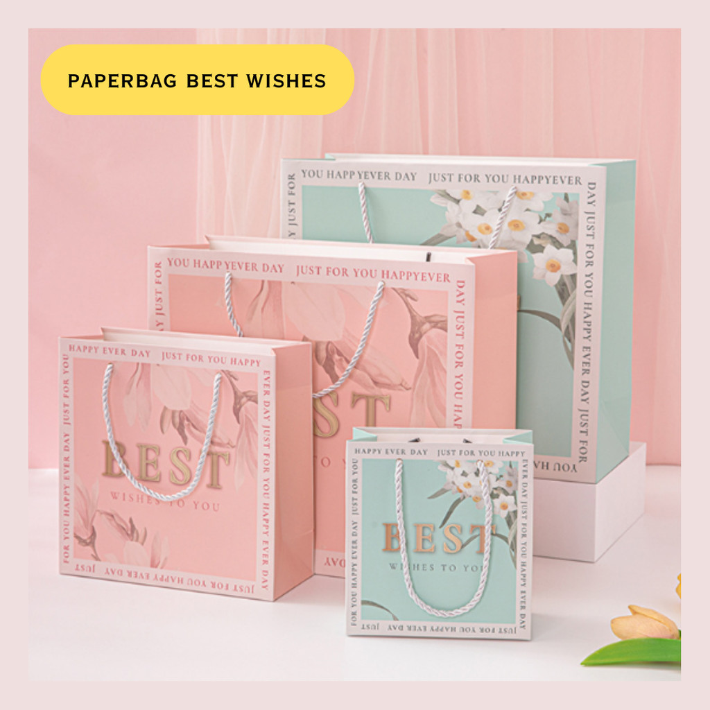 

Paper Bag Motif Best Wishes Kantong Kado Bingkisan Hadiah Goodie Bag Paperbag