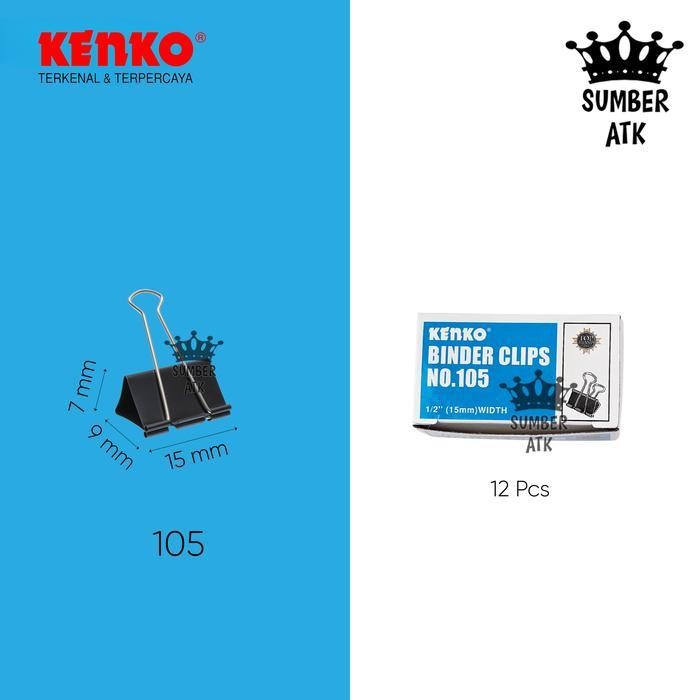 

Sp Kenko Binder Clip / Penjepit Kertas / Klip Binder No.105 No.107 No.111 No.155 No.200 No.260 No.280 No.300 No.320