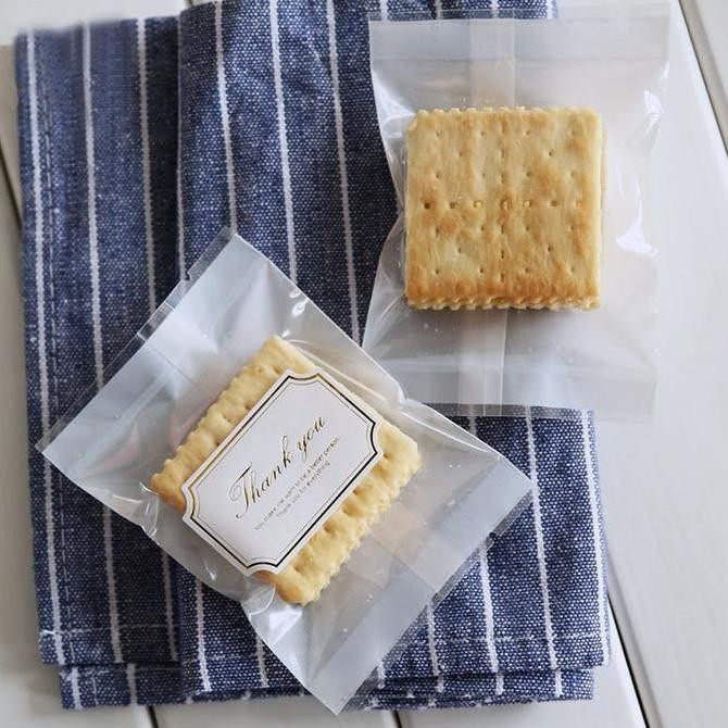 Plastik Kemasan Kue Kering / Mooncake / Nastar / Plastik Bening+Putih