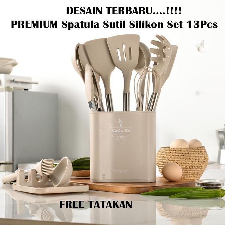 Square Bucket Utensil Set 13Pcs Silicone Utensil Set Kitchen Set Pr117