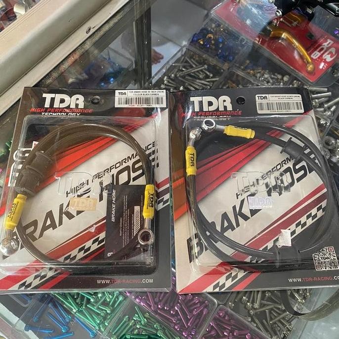 Kabel Selang Rem Depan Tdr Black Carbond 35 Inch Panjang 76Cm 90Cm Slang Rem Depan Tdr Original Cb G