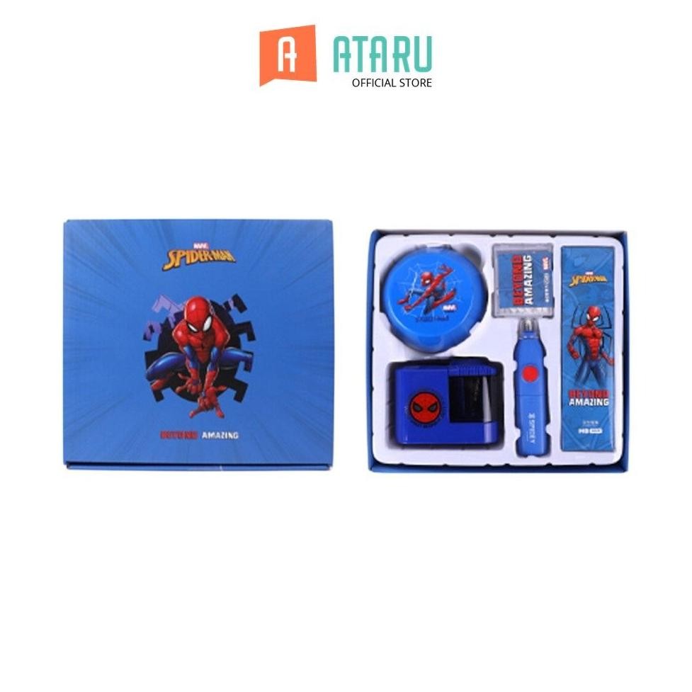 

Ataru Set Alat Tulis Elektrik Marvel Spiderman - Biru Tua Desktop Vacuum Cleaner Pencil Sharpener Penghapus Electric Stationery Set Perlengkapan Sekolah Anak
