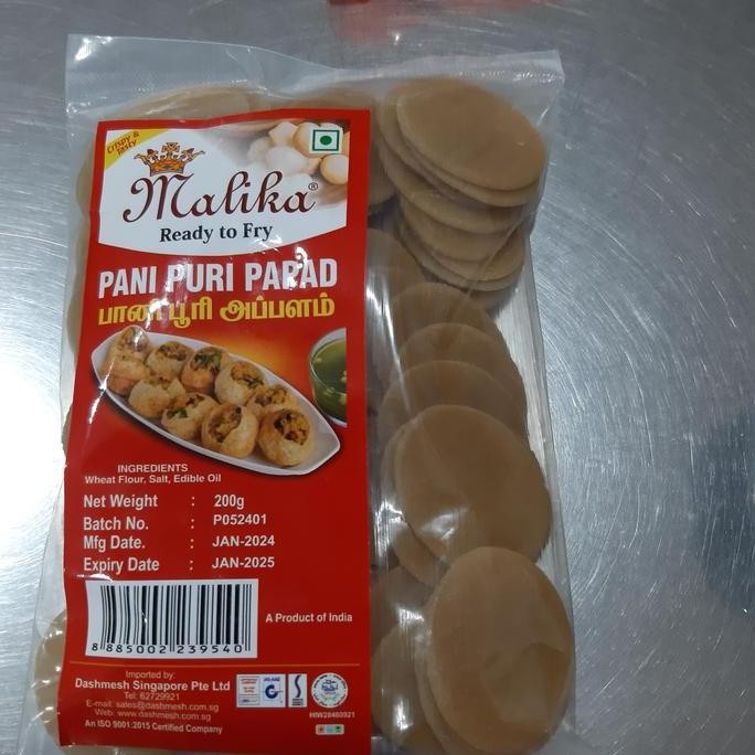 

] malika ready to fry pani puri