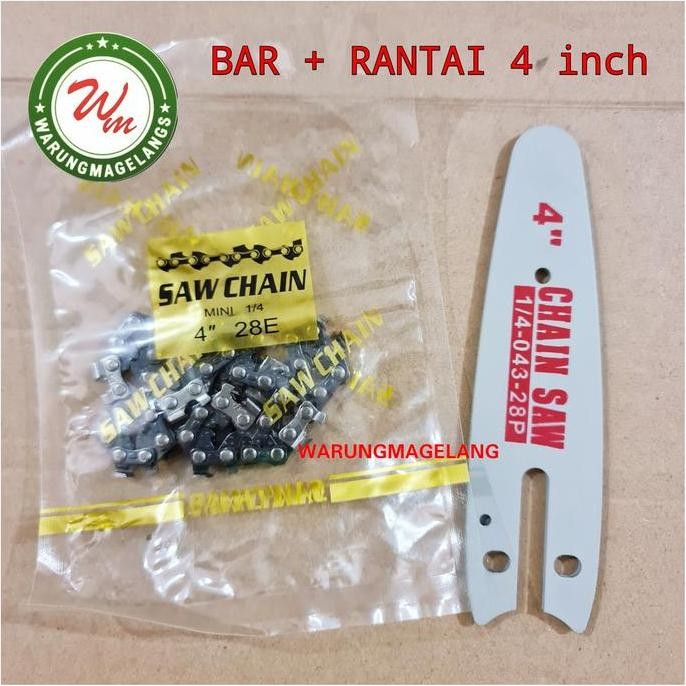 Bar Rantai chainsaw cordless baterai panjang 4 inch for bull xenon