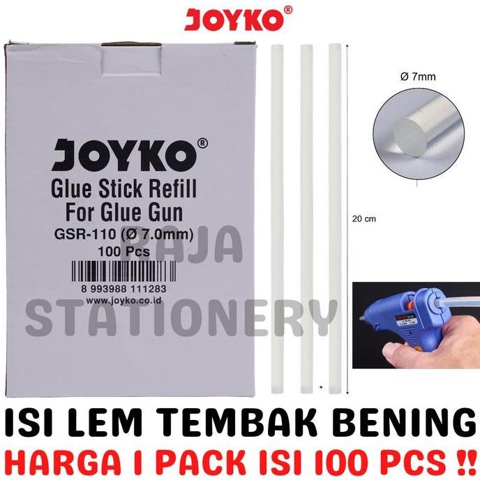 

JOYKO GLUE GUN REFILL KECIL 7MM TRANSPARENT SMALL ISI ULANG LEM TEMBAK KECIL BENING JOYKO TRANSPARAN BOX GSR-110 [100PCS] ORIGINAL DAN TERPERCAYA