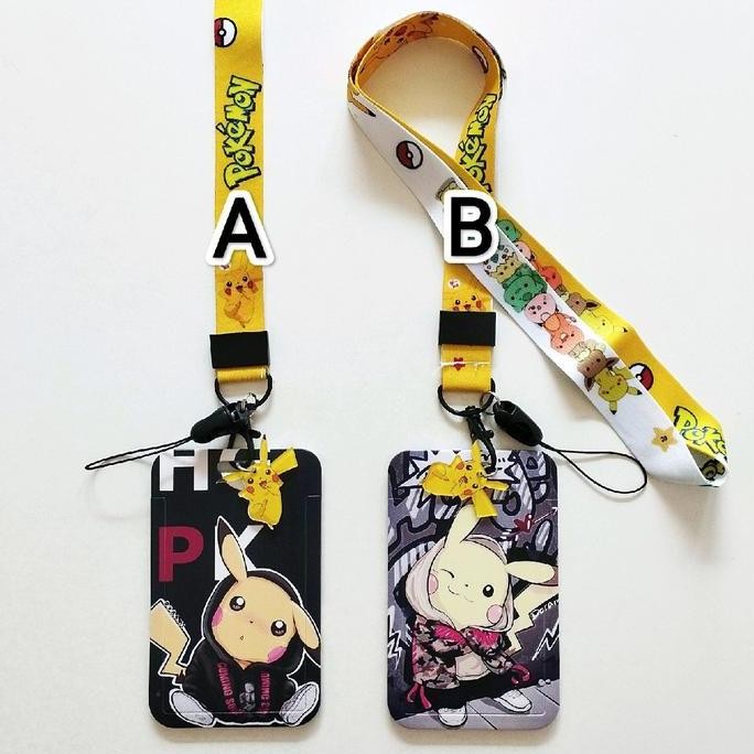 

Id Card Holder Pikachu Pokemon + Lanyard | Gantungan Kartu Nama Lucu Kalung Anak Original