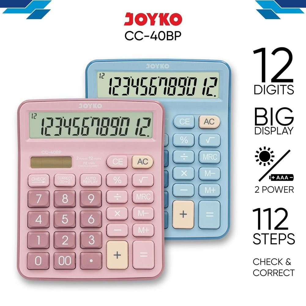 

JOYKO Calculator Kalkulator CC-40BP 12 Digits Check & Correct