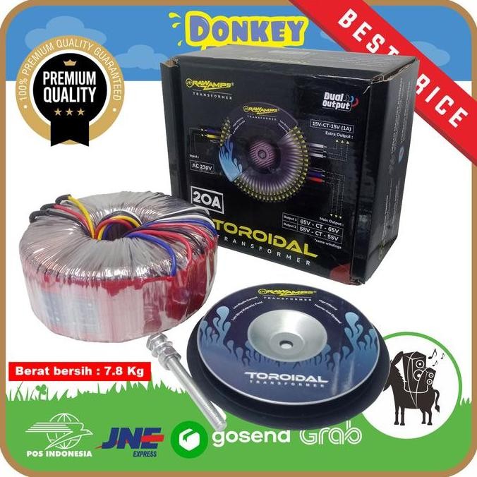 TRAFO TOROID 20A 55-65V CT TRAVO TOROID RAWAMPS ORIGINAL