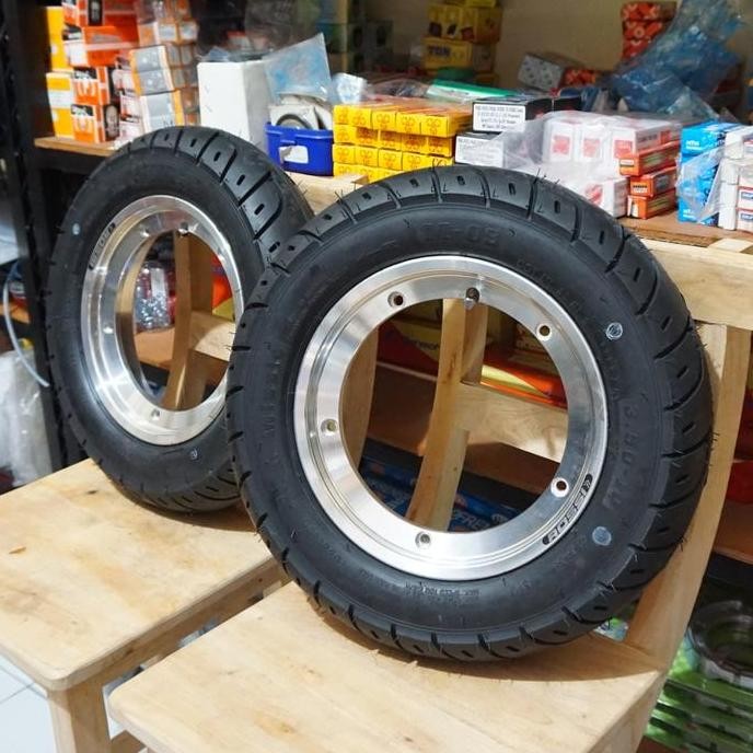 $$$$] Paket Velg Tubeless Vespa Px Super Sprint Vrossi Polish Set Mizzle M09