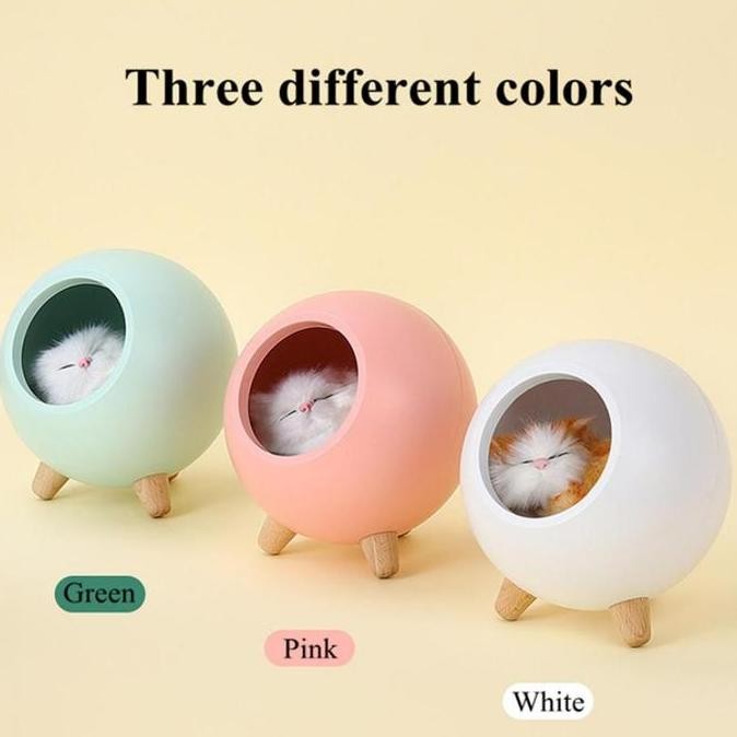 Lampu tidur Speaker Bluetooth Model Kucing Lucu / Little Pet House Terlaris