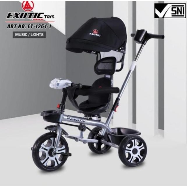 Sepeda Anak Bayi Balita Roda 3 Tricycle Exotic Et12611 Ada Lampu