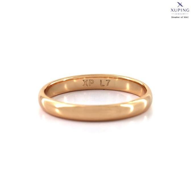 Asli Xuping Cincin Polos Wanita Cincin Kawin Aksesoris Perhiasan Elegan