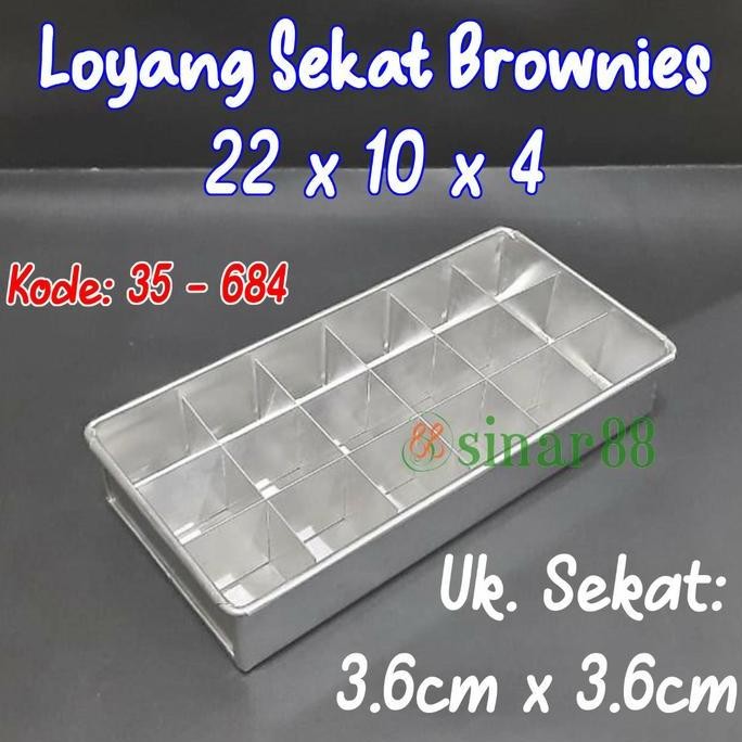 *$*$*$*$] Loyang Sekat Brownies 22 x 10 x 4 Sekat 3.6cm x 3.6cm