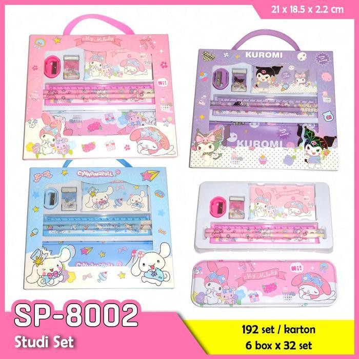 

SWG Kotak Pensil Anak Set 7 in 1 Stationery Hadiah Anak Sekolah Sanrio Alat Tulis Set Kotak Pensil
