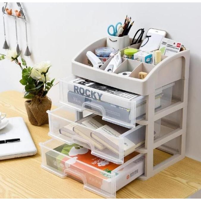 Rak Kosmetik Multifungsi 3 Laci Susun/Tempat Kosmetik/Kotak Kosmetik