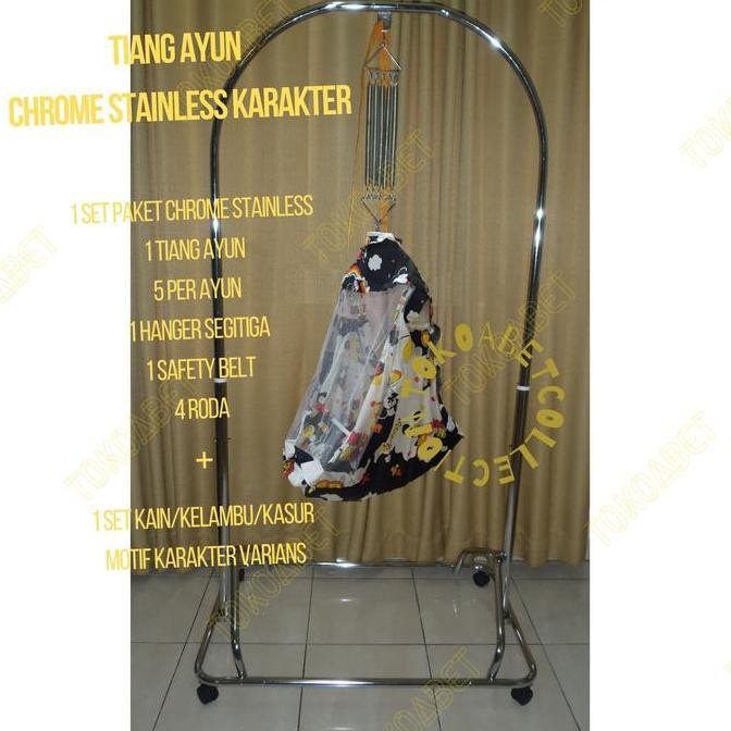 Tiang Ayunan Bayi Perlengkapan Tidur Bayi Ada Roda Ayun Karakter
