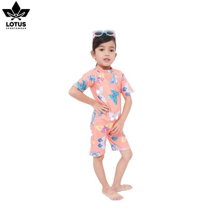 Lotus Sportswear Baju Renang Bayi Motif Full & Free Topi Renang Spandex Lycra 1-5 Tahun