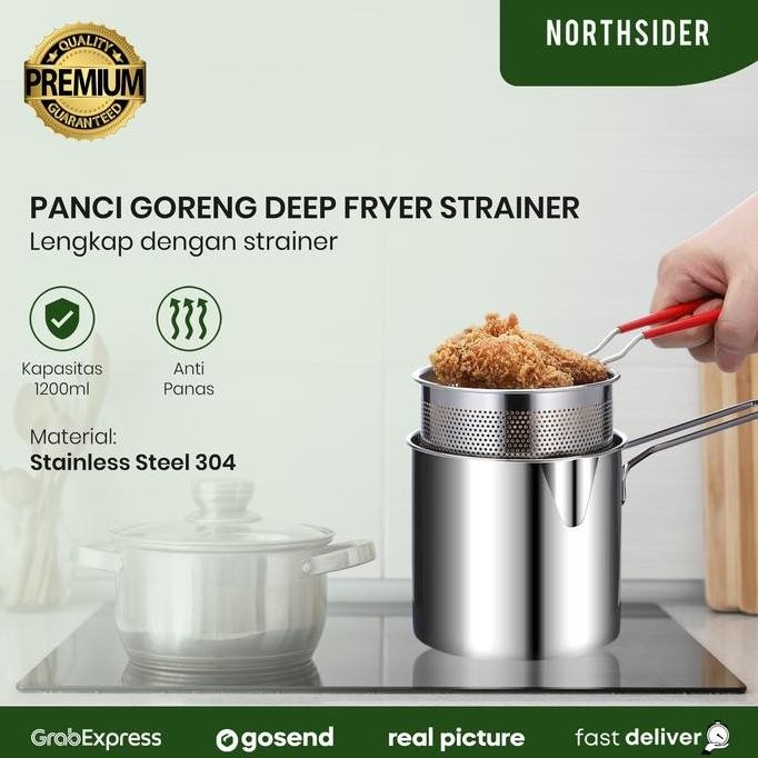 

Produk Baru!! Panci Deep Fryer Stainless Serbaguna 1200ml Untuk Goreng Rebus Mie