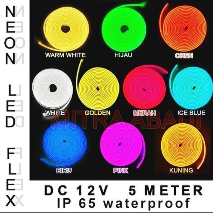 Lampu Neon Flex Led Selang 12V Dc Neon Flex Sign 12Volt 5M