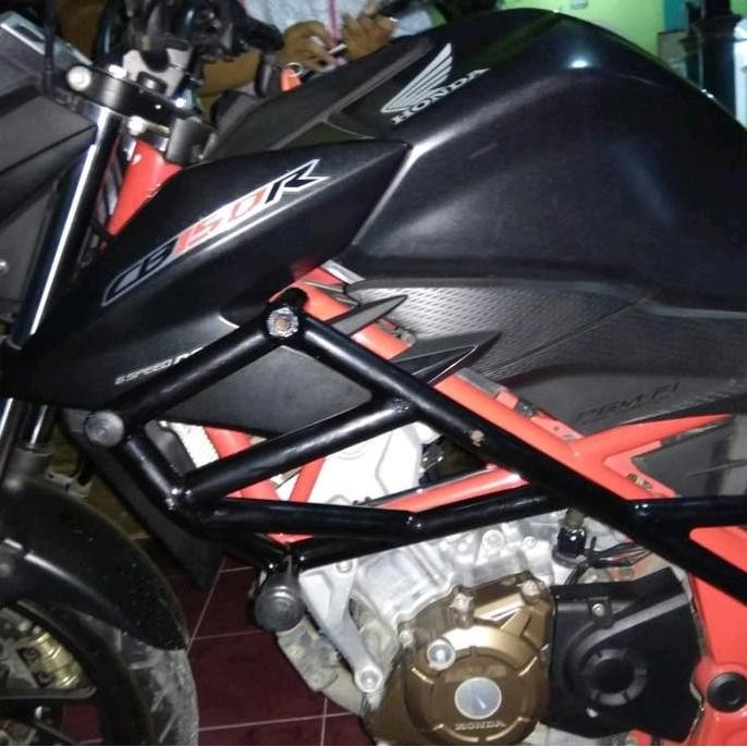 Tubular Crashbar New Cb150R Old Model Agna Plus Jalu Slider Agna Full Hitam Kualitas Terbaik Harga T