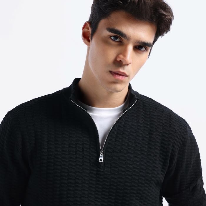 Heymale Zipflex Polo Halfzip Baju Polo Pria Lengan Panjang