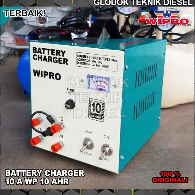 WIPRO CHARGER AKI MOBIL MOTOR 10 A BATTERY CHARGER 10 AHR CAS AKI