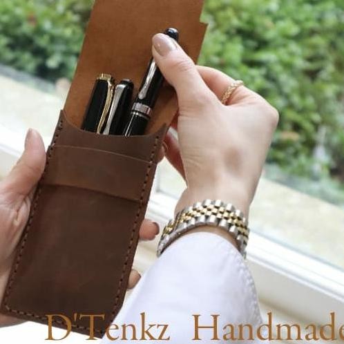 

Pen sleeve tempat pen kulit sapi asli handmade