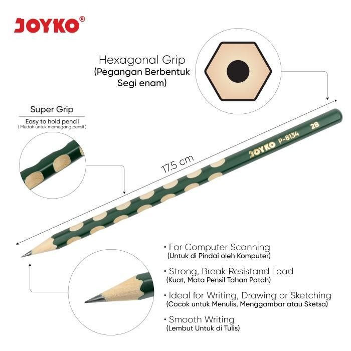

Sp Pencil Pensil Joyko P-8134 Super Grid 2B 1 Box 12 Pcs