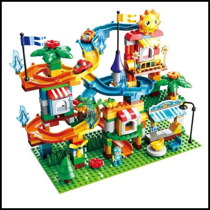 Feelo Car Slide marble run ball run Building Blocks compatible Duplo