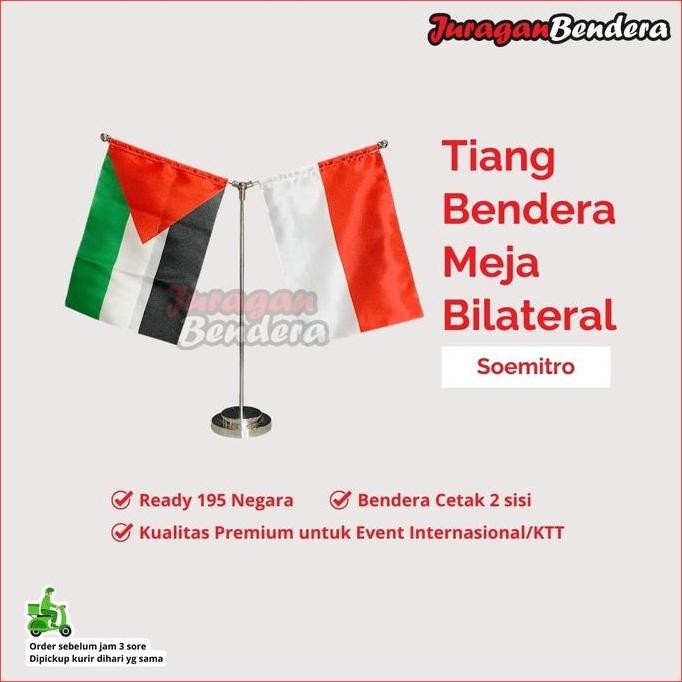 

!!!!!!] Tiang Bendera Meja Bilateral Soemitro - Stainless Besi Anti Karat Premium Ready Semua Negara