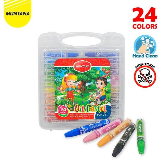 

#@#@#@#@] Oil Pastel / Krayon / Crayon Montana TOP-24B / 24 Warna / Colors
