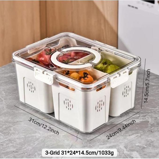 ~~~~~] Kotak Penyimpanan Makanan Kulkas Freezer Food Container Transparan Kedap Udara