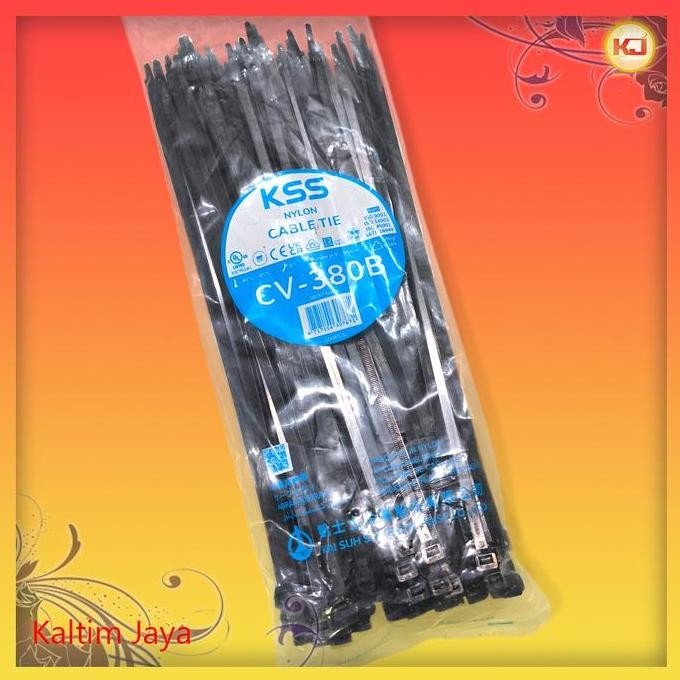 

Ready...Ready...Ready...] Kabel Ties 380mm x 7.6mm CV-380B KSS / Cable Tie Tis 38cm 38 cm 380 mm 7,6mm CV-380 Hitam Putih Pack 100pcs