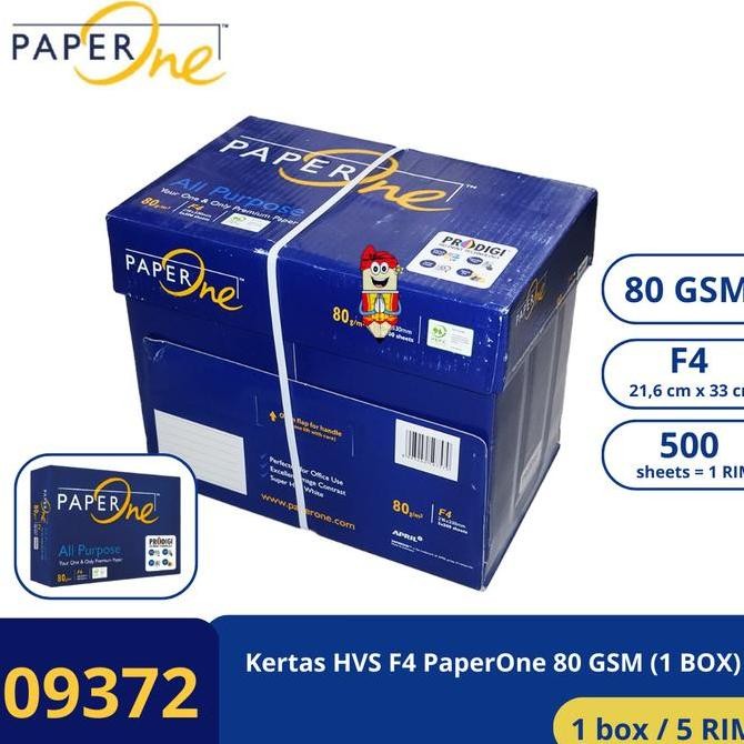 

Produk Terbaik] Kertas HVS print foto copy ukuran F4 PaperOne 80 GSM ( 1 DUS )