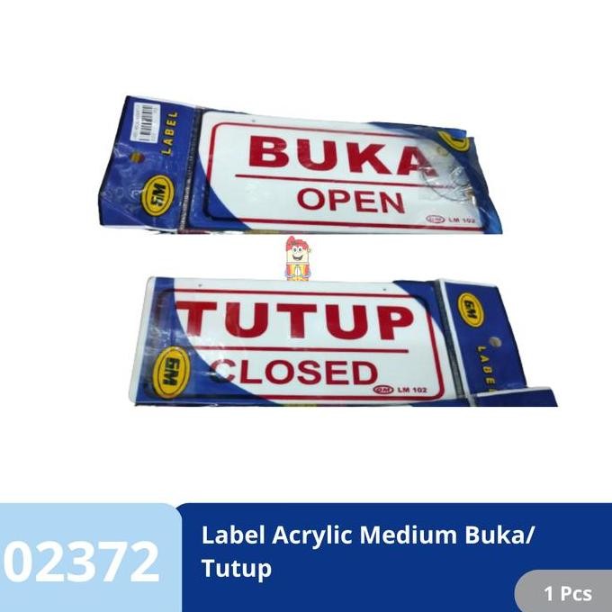 

best seller] Label Akrilik Tulisan Buka/Tutup - Plat Label