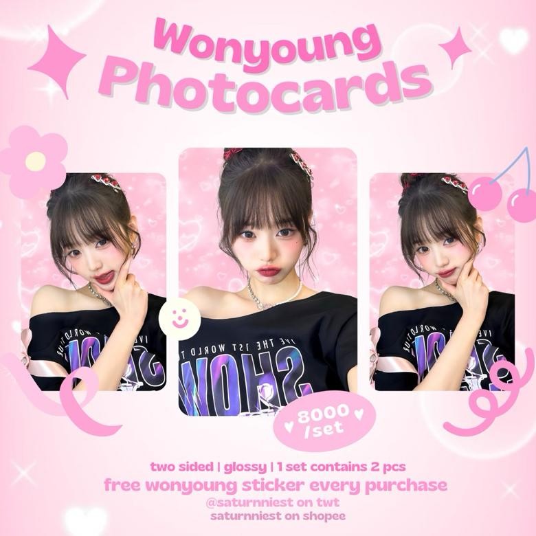 Er-23 (Min Co 10 Ribu) Ive Wonyoung Fanmade Photocard Photocards Unofficial Pink Ver Kpop Girlgroup