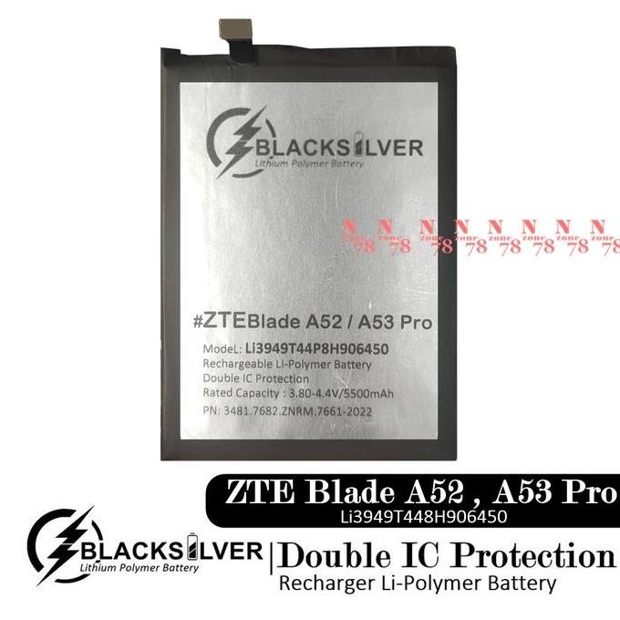 Blacksilver Baterai untuk ZTE Blade A52 A53 Pro Li3949T44P8H906450 Double IC Online Terlaris