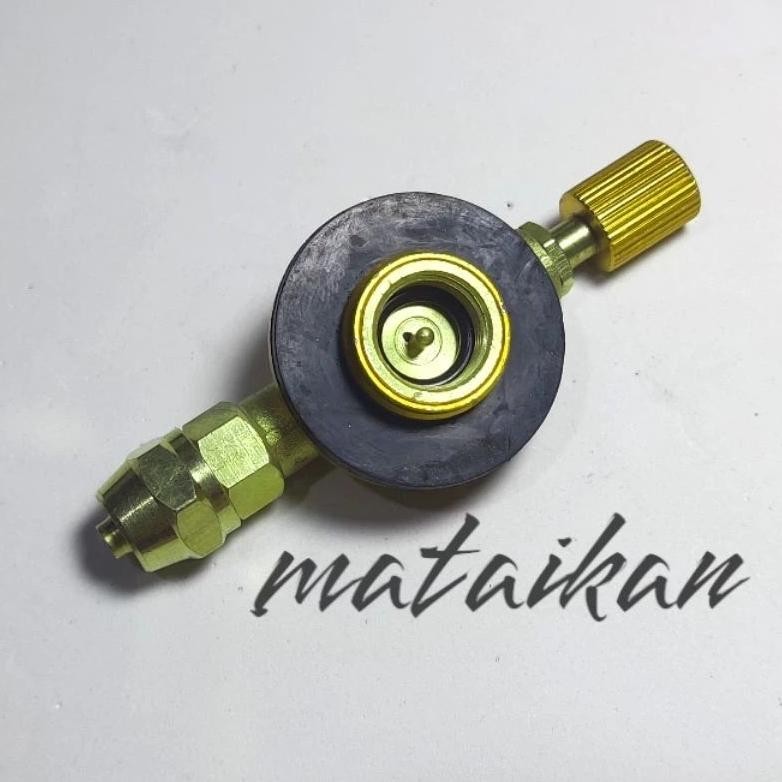 Kran Stop Keran Gas Kaleng Ulir Canister Adaptor Refill Gas Camping Nugi