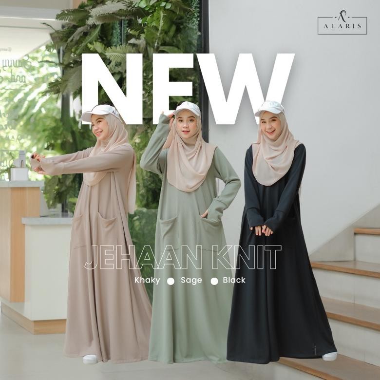 Jehaan Knit / Gamis Sporty / Gamis Olahraga / Gamis Rajut / Baju olahraga muslimah Nugi