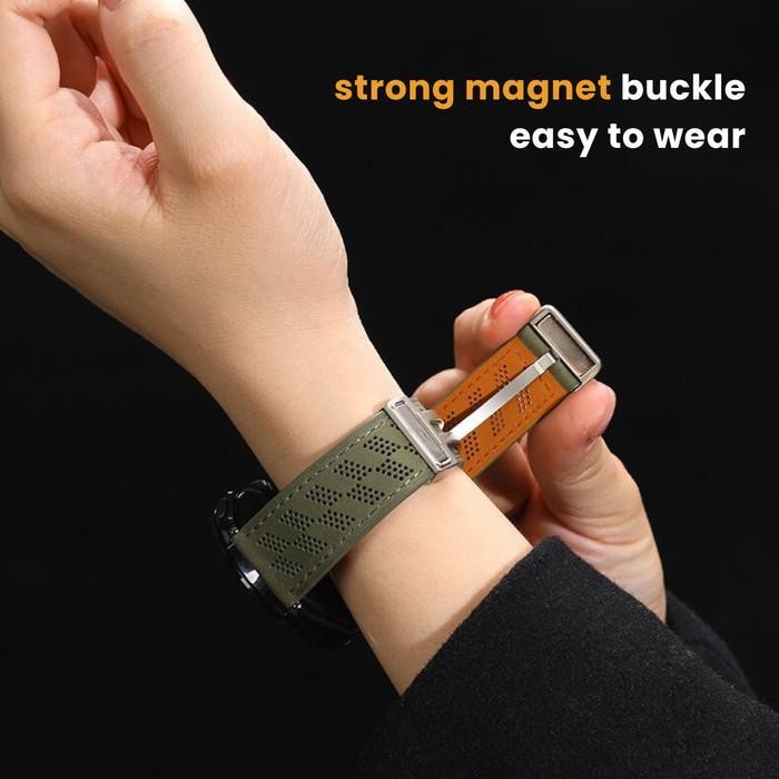 Tali Jam Strap For Smart Watch Samsung Huawei Amazfit Garmin Universal 20Mm 22Mm Leather Aero Kulit 