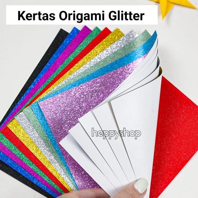 

><><><] KertasOrigamiGlitter, Kertas Lipat Gliter