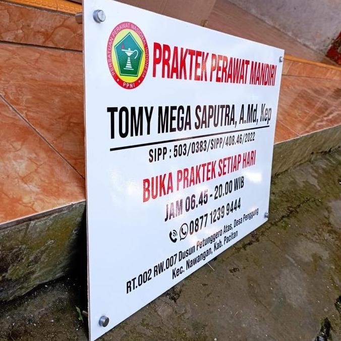 

Papan Praktek Apoteker, Dokter, Bidan , Perawat, Dll | Bisa Custom