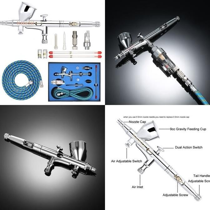 

Promo airbrush set lengkap parts Premium / paket air brush gun HQ by Nasedal COD